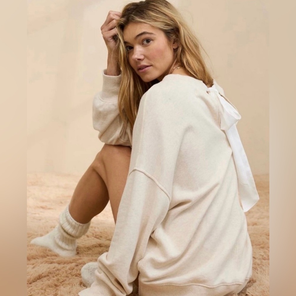 Large Aerie Big Chill Oversized Sweater with Bow Detail